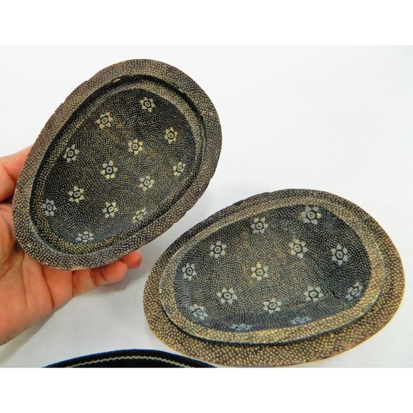 Poplier Batik Fabric Wood Mask Trinket Box Container Indonesian Eclectic - Picture 9 of 15